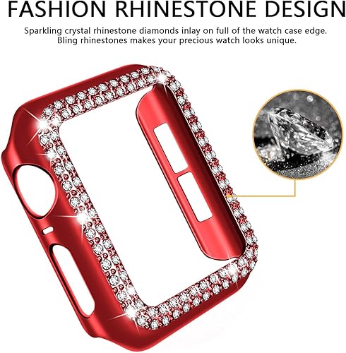 Miniatura 4 de adepoy - Carcasa para Apple Watch con protector de pantalla y cristales brillantes, protección completa para iWatch Series 654321 SE