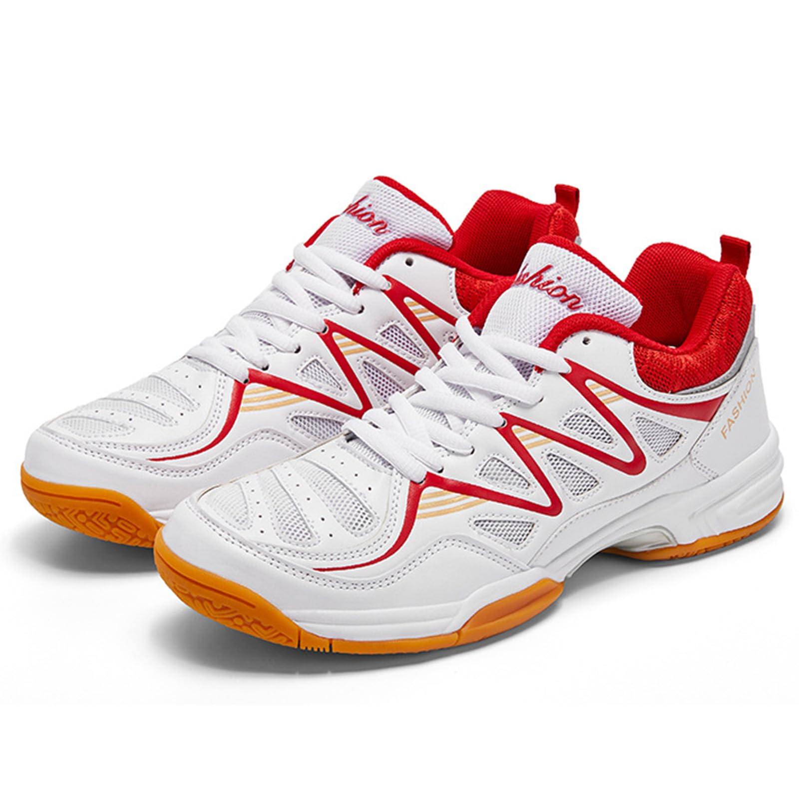 Zapatillas De Tenis Bádminton para Hombres Zapatos De Entrenamiento En La Corte Interior Anti-Slip Liviano para Voleibol De Calabaza De Raqueta,Rojo,44 EU