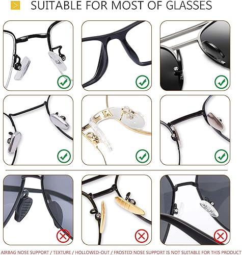 Miniatura 6 de Almohadillas de espuma suave para la nariz, autoadhesivas, antideslizantes, almohadillas nasales gruesas para lentes, gafas de sol, 48 pares, 0.069