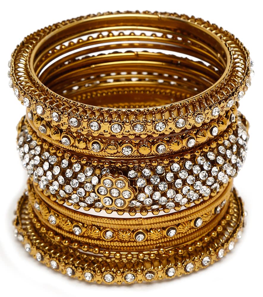 Shining Diva Fashion Latest Antique Gold Plated Set of 17 Stylish Traditional Bangle for Women (13776b_2.8) (B0B65BJBZS) Amazon Price History, Amazon Price Tracker