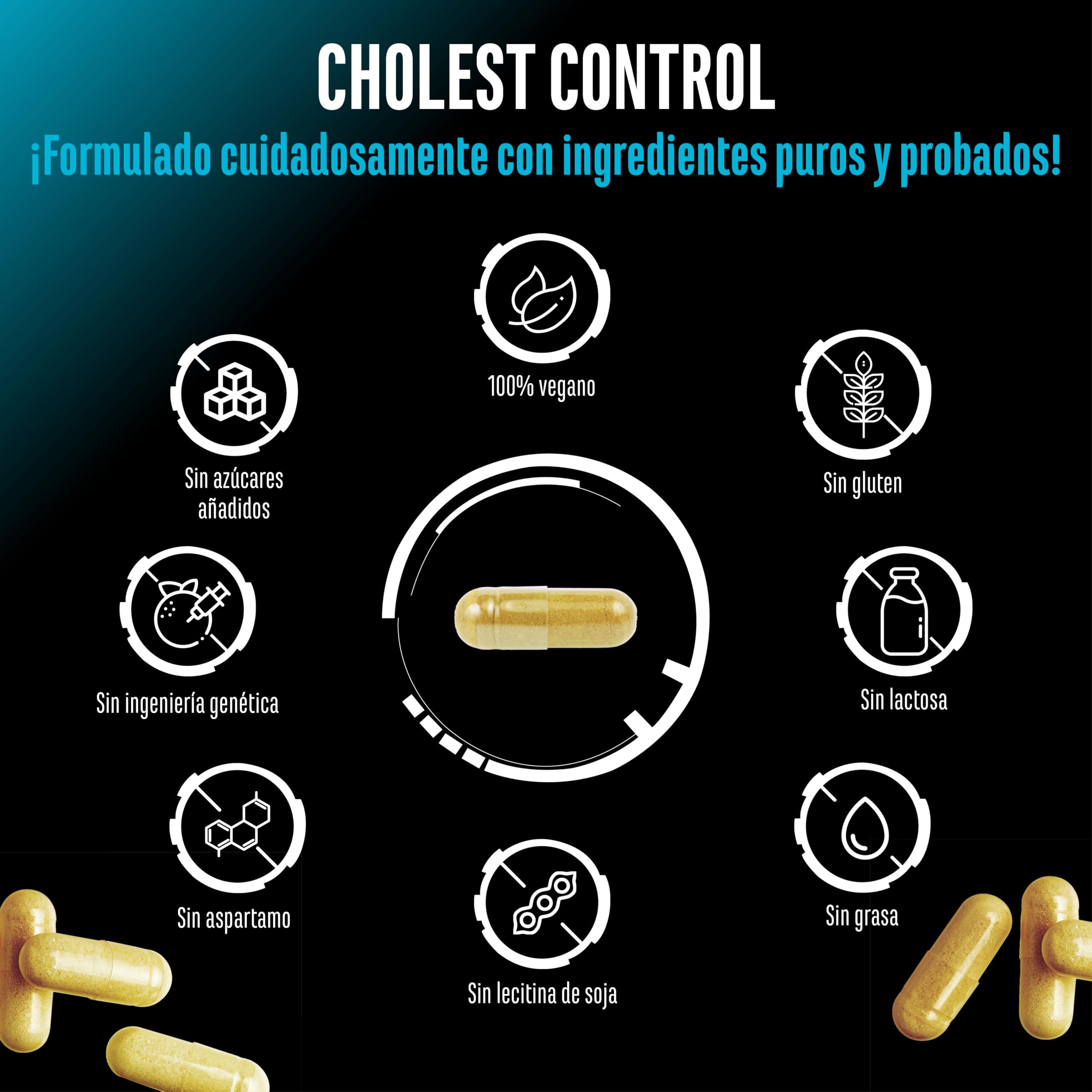 GEN GERMAN ELITE NUTRITION Cholest Control - 180 Cápsulas - Alta dosis