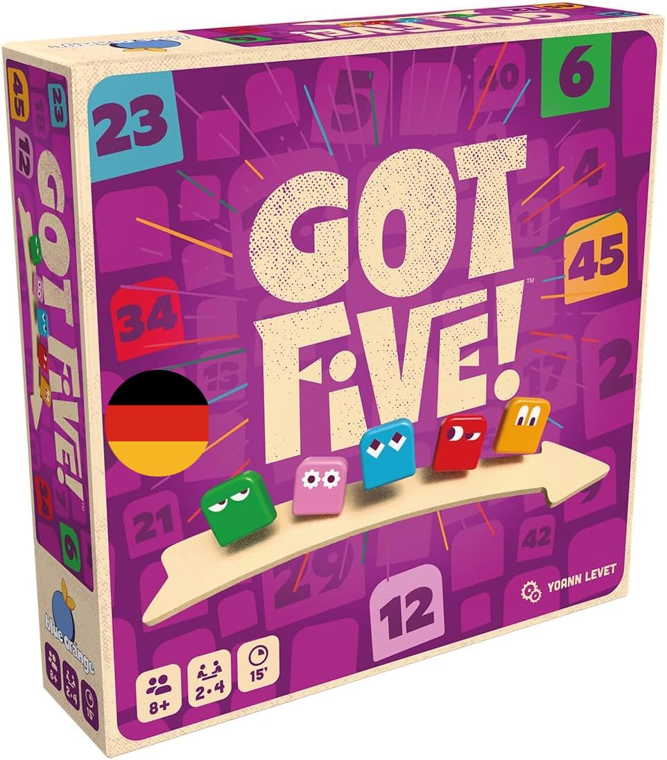 Blue Orange, Got Five!, wersja DE, szybka gra rodzinna dla 2-4 graczy w wieku od 8 lat, rozbij kod swoimi wnioskami, 15 minut gry na grę