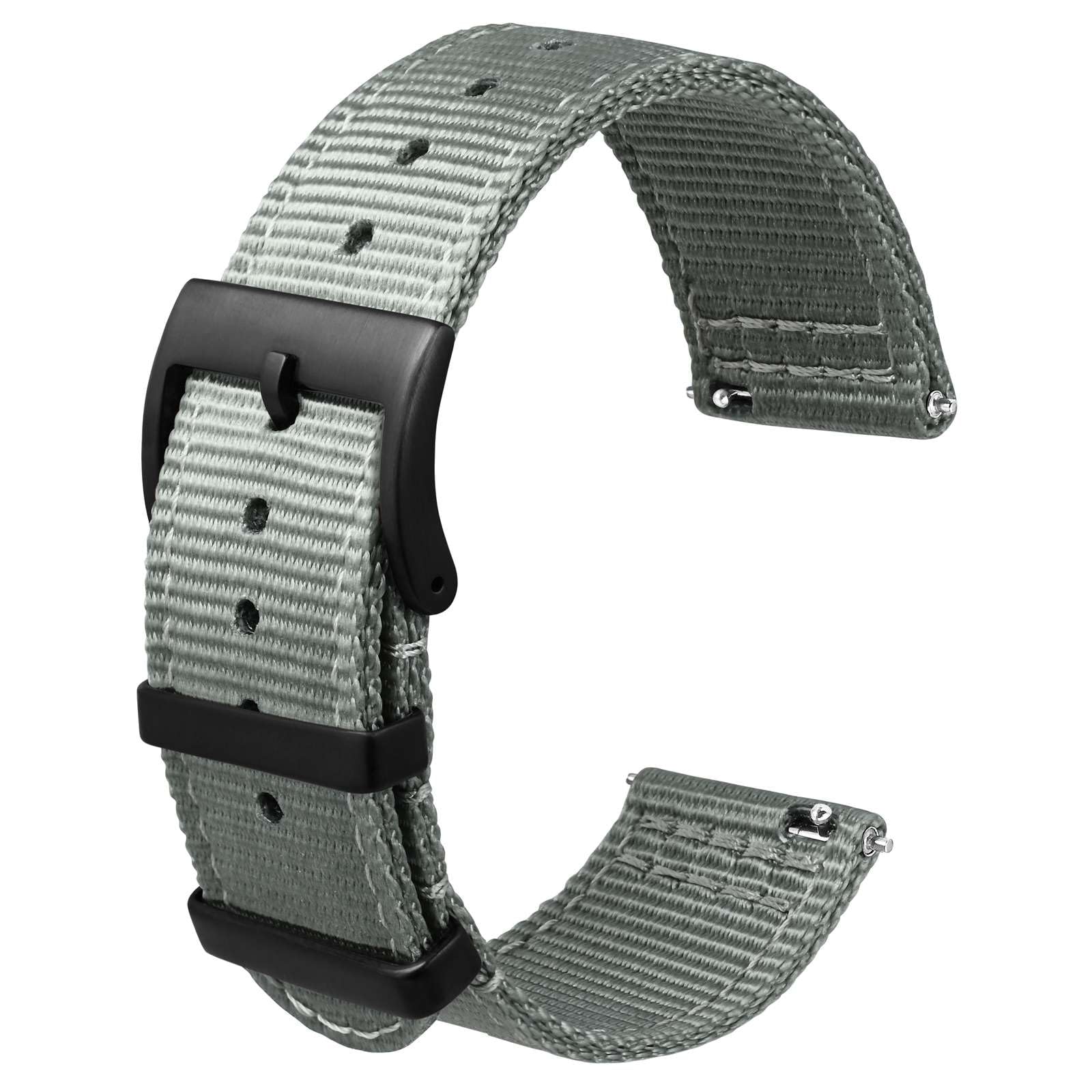 Anbeer Uhrenarmband aus Leder mit Schnellverschluss, echtes