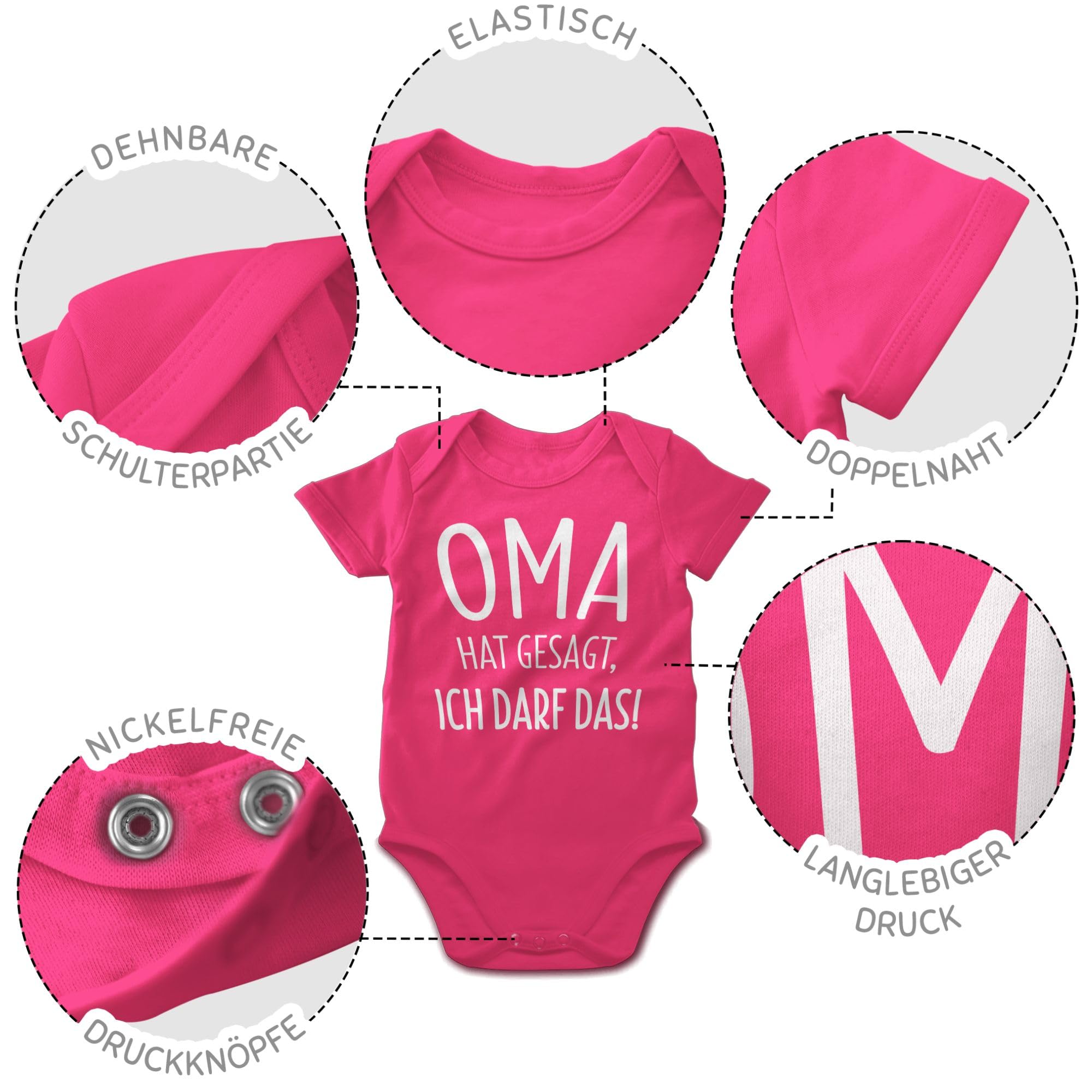 Shirtracer - Baby Body Kurzarm - Sprüche - Oma hat gesagt ich darf das