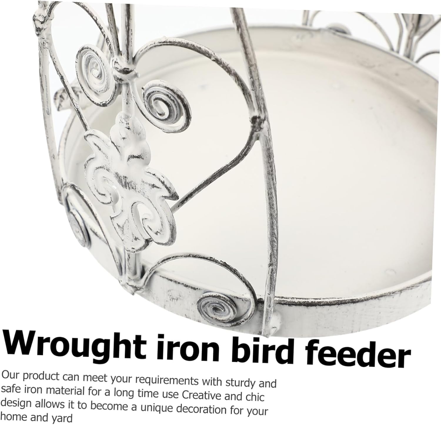 POPETPOP Unique Ironwork Feeder Bird Feeding Container Garden Hanging Feeder Bird Food Holder