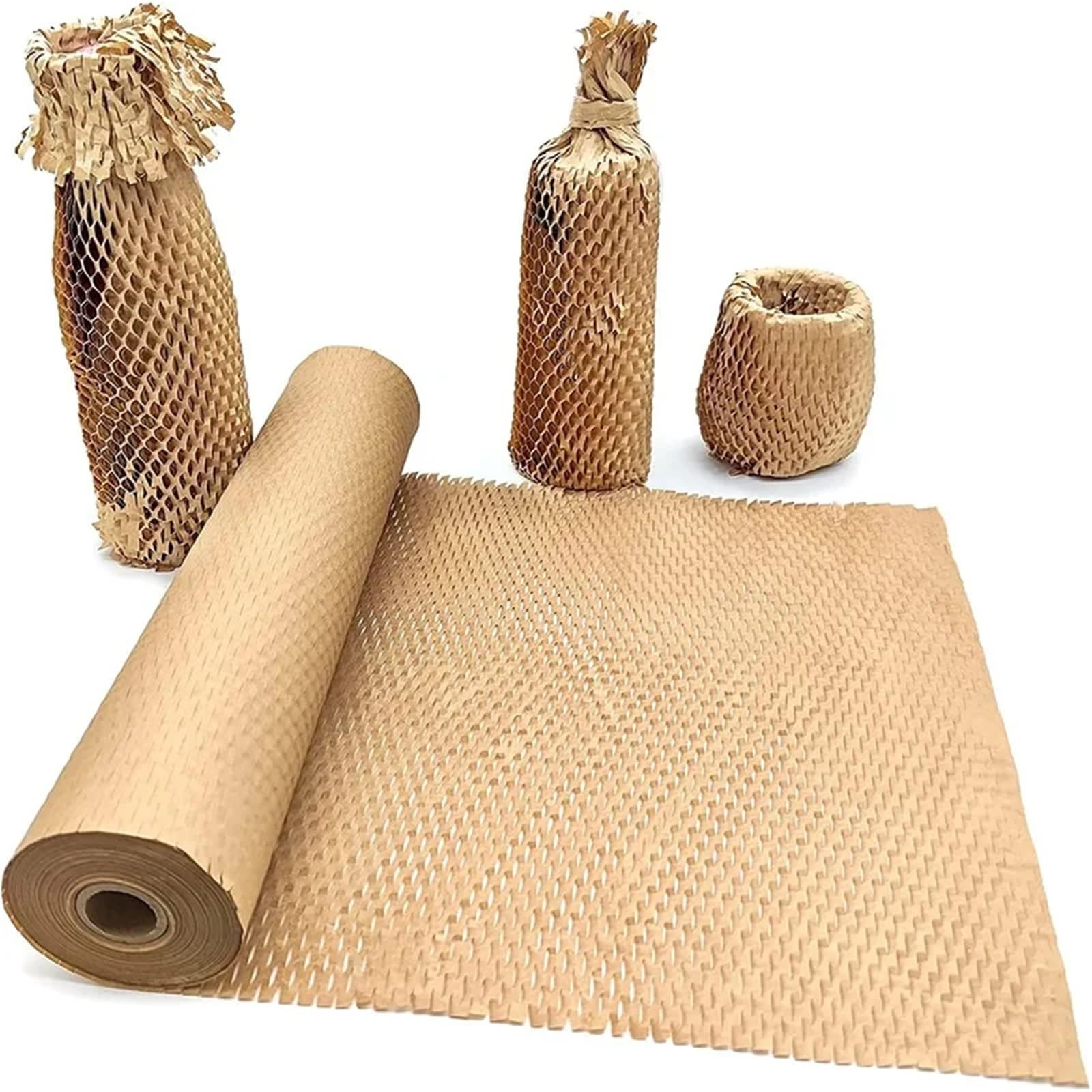 Alternativa al pluriball, Imballaggio in rotolo di carta a nido d'ape Ammortizzazione Involucro Kraft(Pink 30cmx10m)