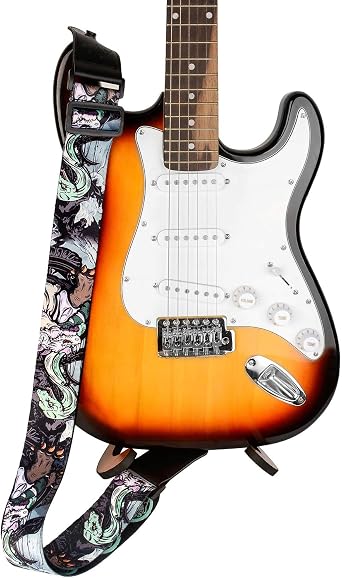 Guitar Strap, Soft Shoulder Strap for Acoustic, Electric and Bass Guitars