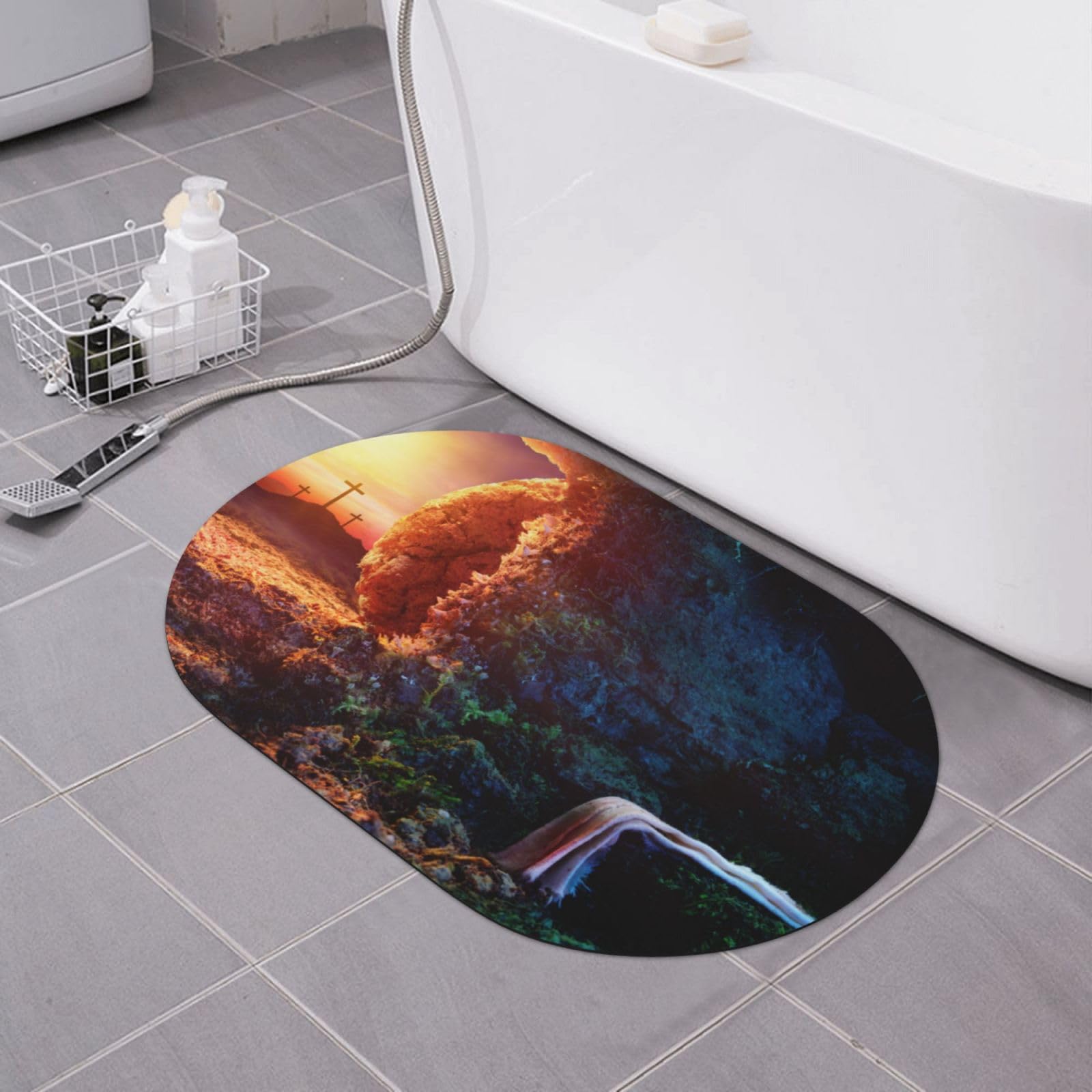 Tapis de bain super absorbant VACSAX en diatomite à séchage rapide pour douche