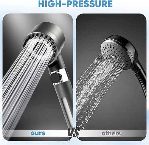 Miniatura 4 de Cabezal de ducha filtrado con portátil, modos de pulverización 3+1 de alta presión, filtro suavizador de agua para agua dura, elimina el cloro,