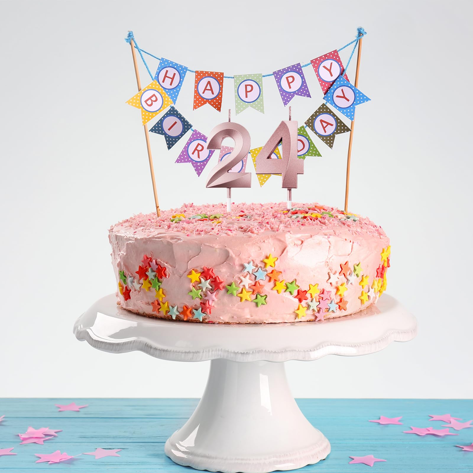 Candeline Color Neon 24 Pezzi – Per Torte Di Compleanno E Feste Per Bambini, Multicolore