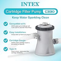 Vista 5 de Intex Bomba de filtro de cartucho transparente C330 Krystal para piscinas sobre el suelo: caudal de la bomba de 330 GPH - Circulación y filtración