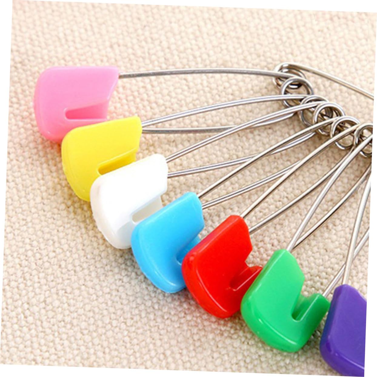 ULDIGI Diaper Pins Set 55mm Large Head Safety Pins Plastic Tips for Fitted Diapers Stainless Steel Rustproof