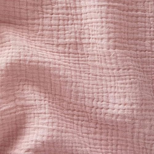 Tissus et Nappes Westeel - Double Gaze de Coton Unie - au Mètre - 24 Coloris Mousseline de Coton Tissu Hydrophile Pour Vêtements et Linge de Maison Légers et Doux (Vieux Rose)