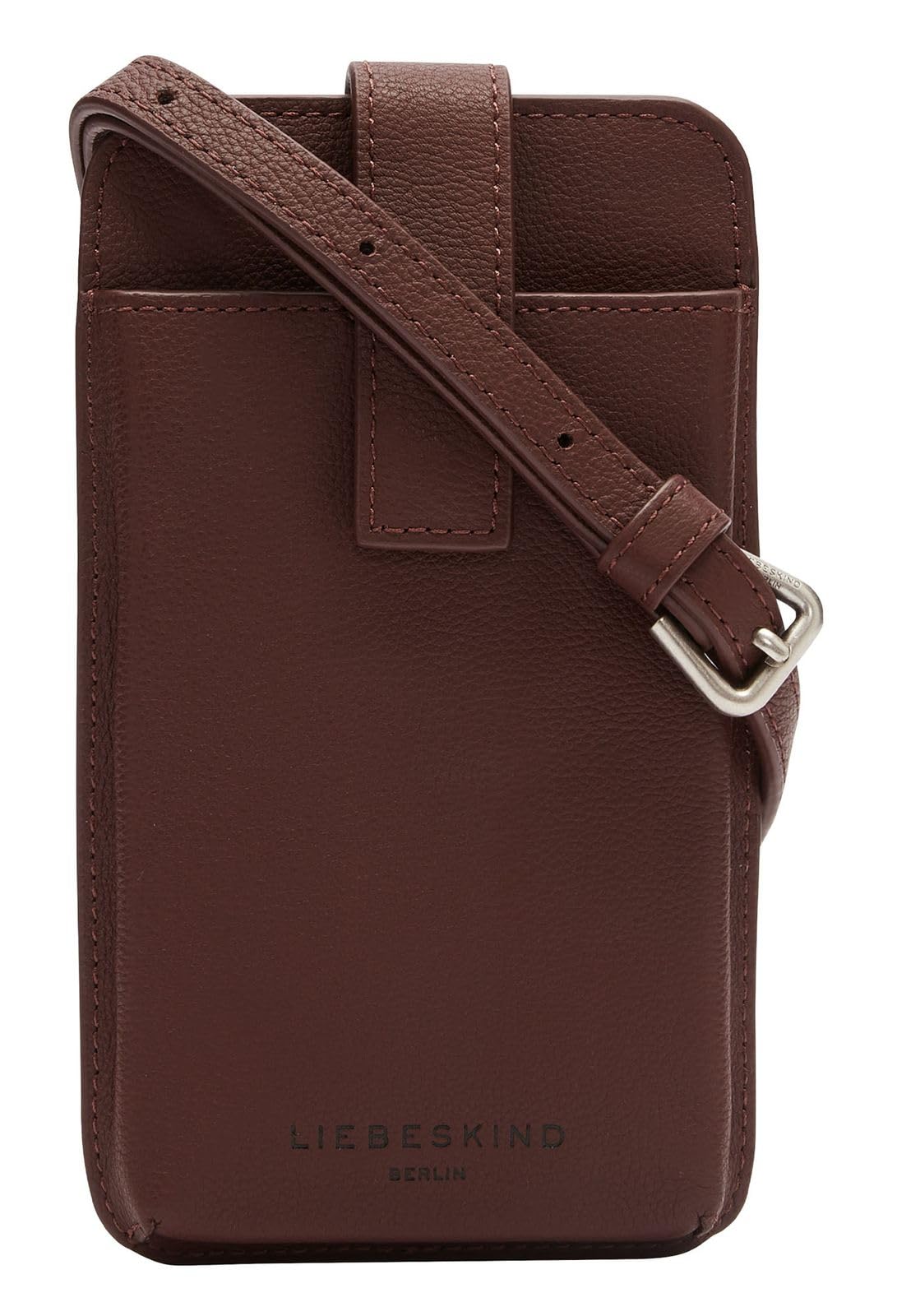 LIEBESKIND BERLIN Leather phone pouch cross body bag Harris Mobile Pouch Chianti brown