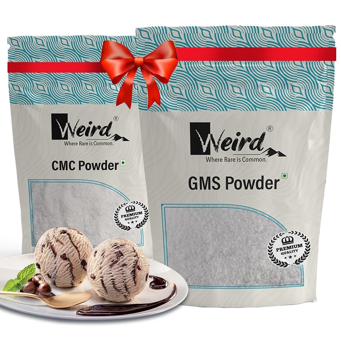 WEIRD Ice Cream Powder Combo CMC and GMS (100GM Each) for Making Soft