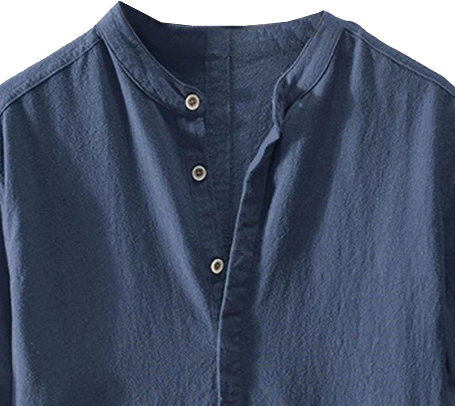 Mens Cotton Linen Short Sleeve Henley Shirt Summer Casual Beach Tops Lightweight Breathable V-Neck Button T-Shirts