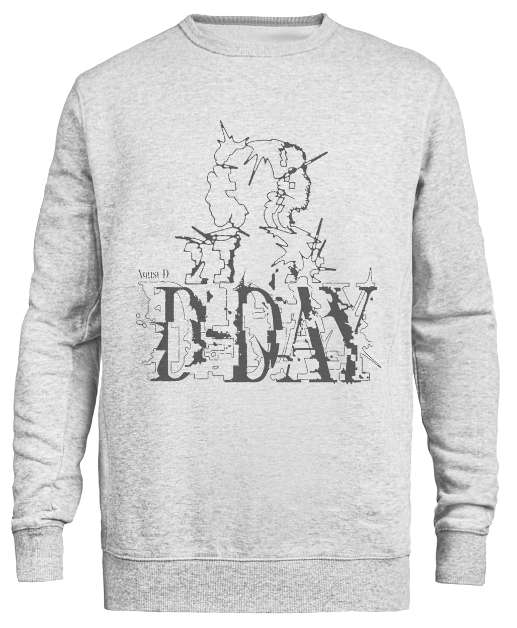 Agust D D Day Sweatshirt Grigia Unisex Eco-Friendly Unisex Grey Sweatshirt Eco-Friendly Crewneck
