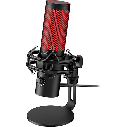 HyperX Quadcast 2 USB Microphone for Gaming, Streaming and Podcasting | On-Board Controls | LED Lighting | Quick Release Shock Mount | Built-in Arm/Stand Mount | PC, Mac, PS5, PS4 | USB-C | Black - Quadcast 2 - Black