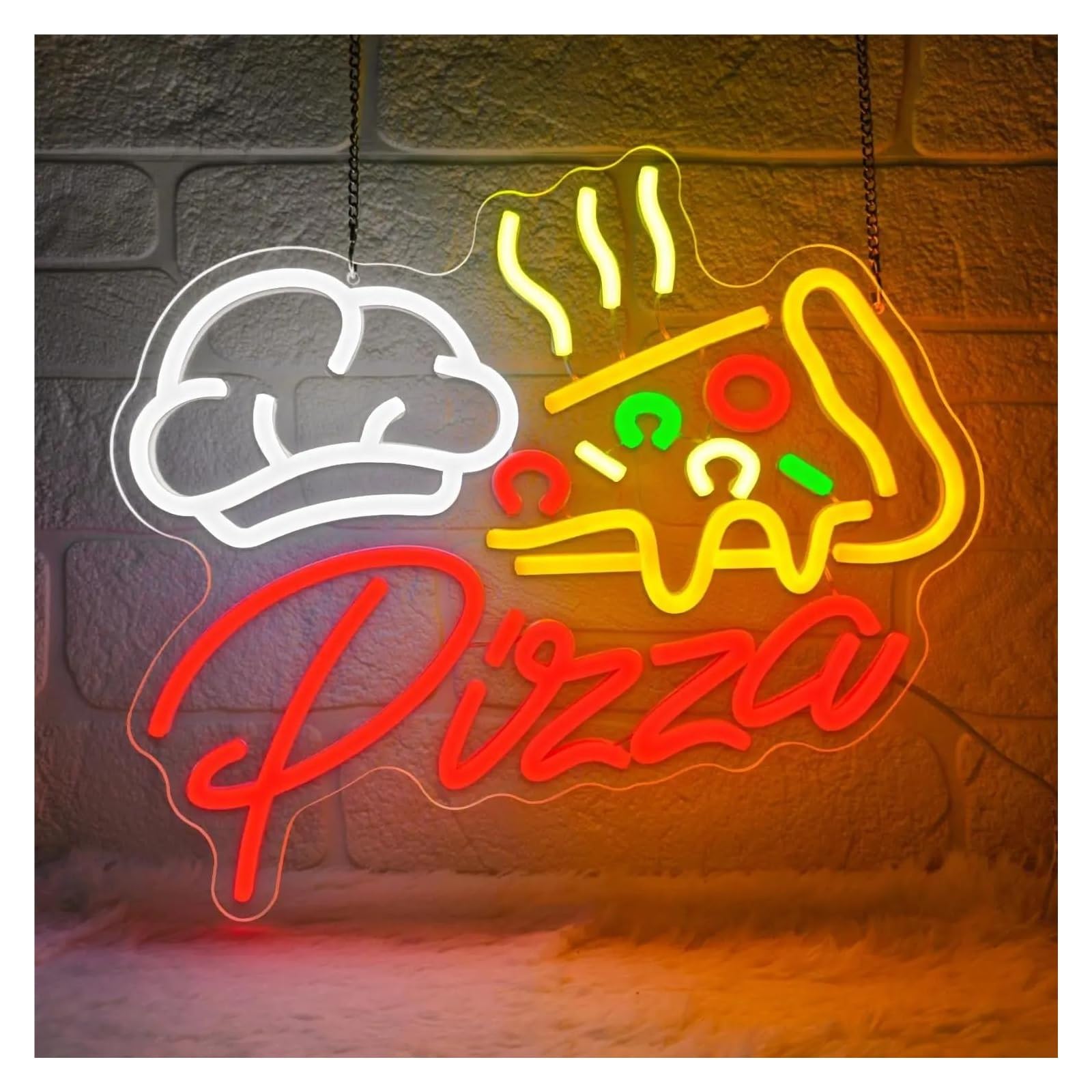 RONGCH Hanging Art Neon Signs Pizza Neon Sign Dimmable LED Light for Restaurant Fast Food Kitchen Shop Party Wall Decor 45cm