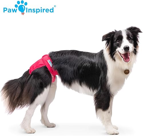 Miniatura 5 de Paw Inspired Pañales lavables para perros, pañales reutilizables para perros, pañales para perras, pañales absorbentes para perros, 2 piezas, varios