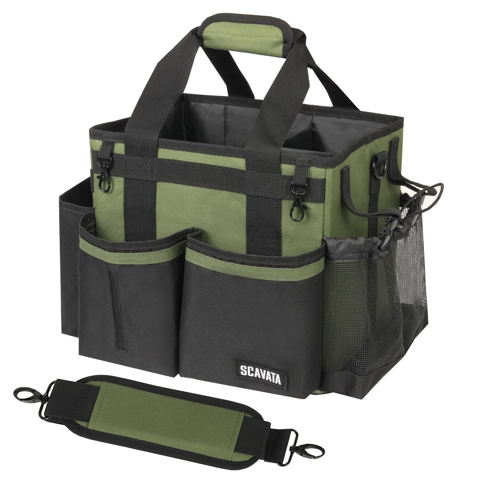 SCAVATA Compact Wearable Cleaning Caddy Small Cleaning Caddy Supplies Organizer with Handle Shoulder Straps for Housekeepers Under Sink