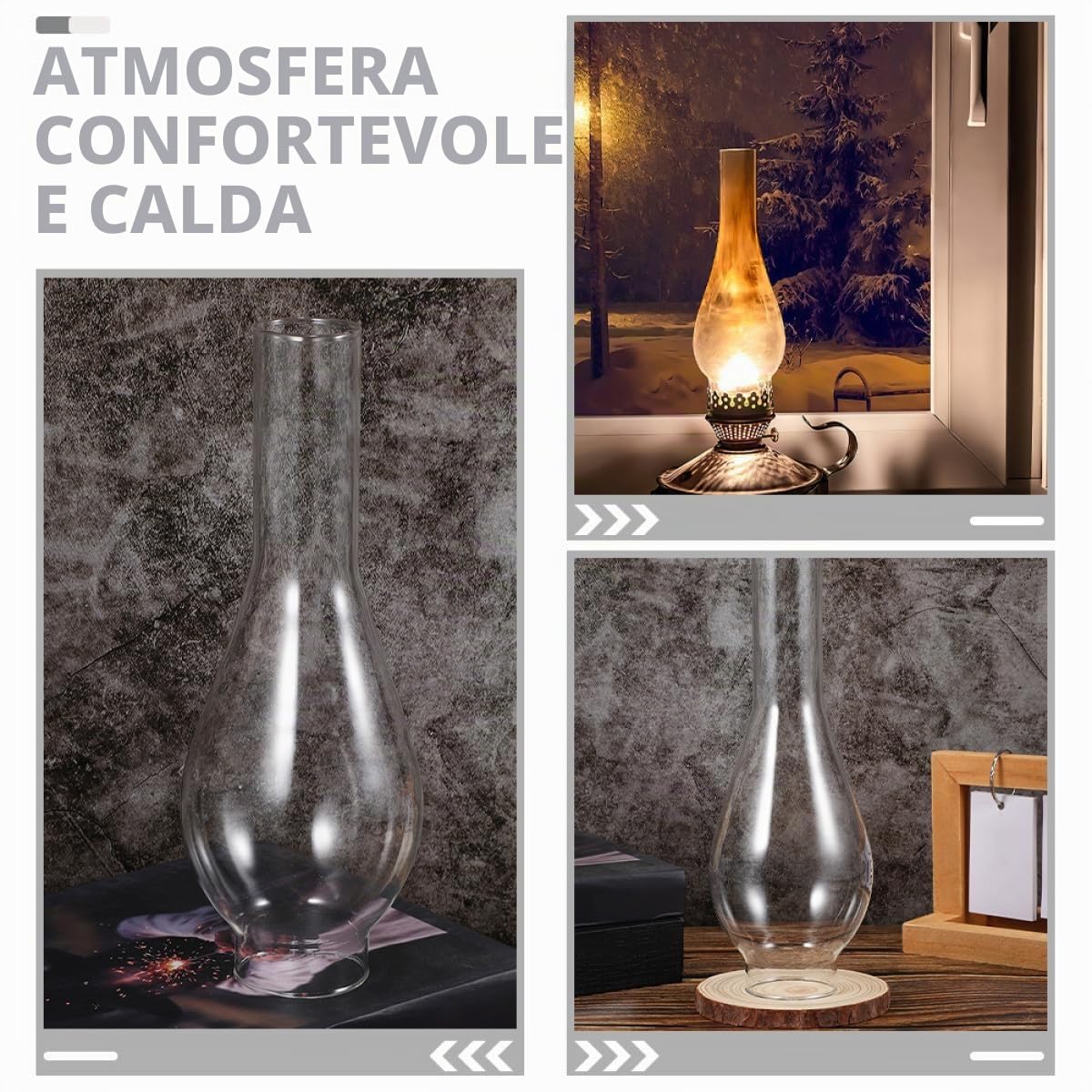 2pcs Paralume In Petroleum Sostituzione Della Lampada A Olio Canna Chiaro Paralume Olio Sostituzione Della Lampada A A Petr di Ricambio Vetro
