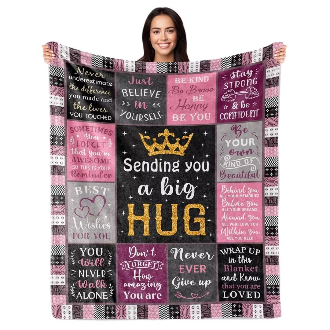 Hug Blanket Gifts for Her - Get Well Soon, Sending Hugs, Encouragement for Friend or Sister for Women