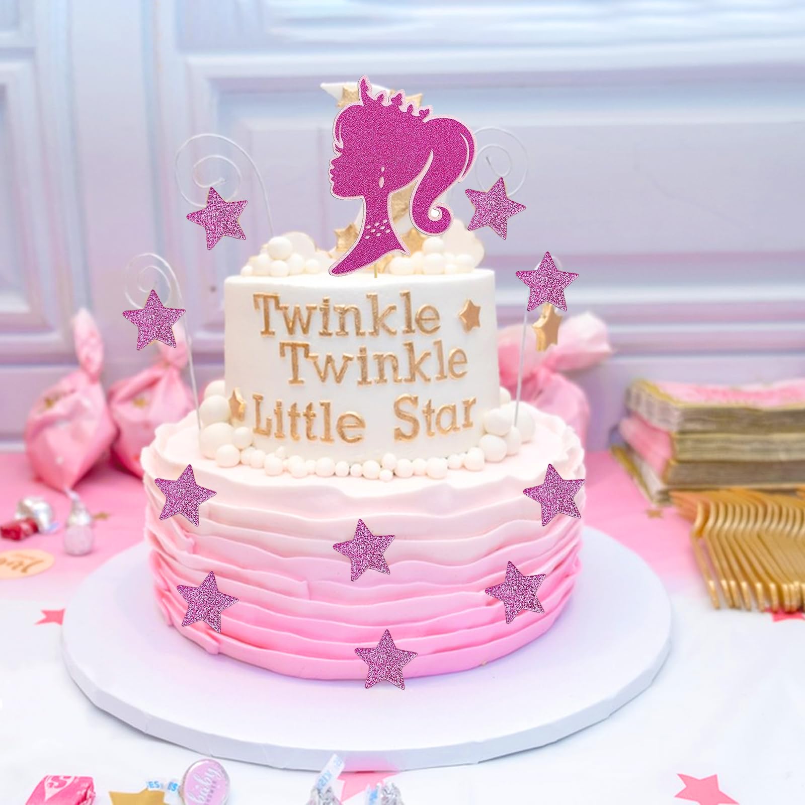 Prinzessin Geburtstags-Deko Set – 36 Teile, Rosa-gold, Kuchen-Topper Für Torten & Cupcakes