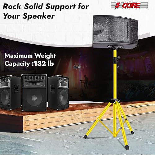 Miniatura 14 de 5 Core Soporte de altavoz ajustable de 40 a 71 pulgadas PA DJ trípode soporte de montaje resistente con inserto de 1.378 in 132 libras de capacidad