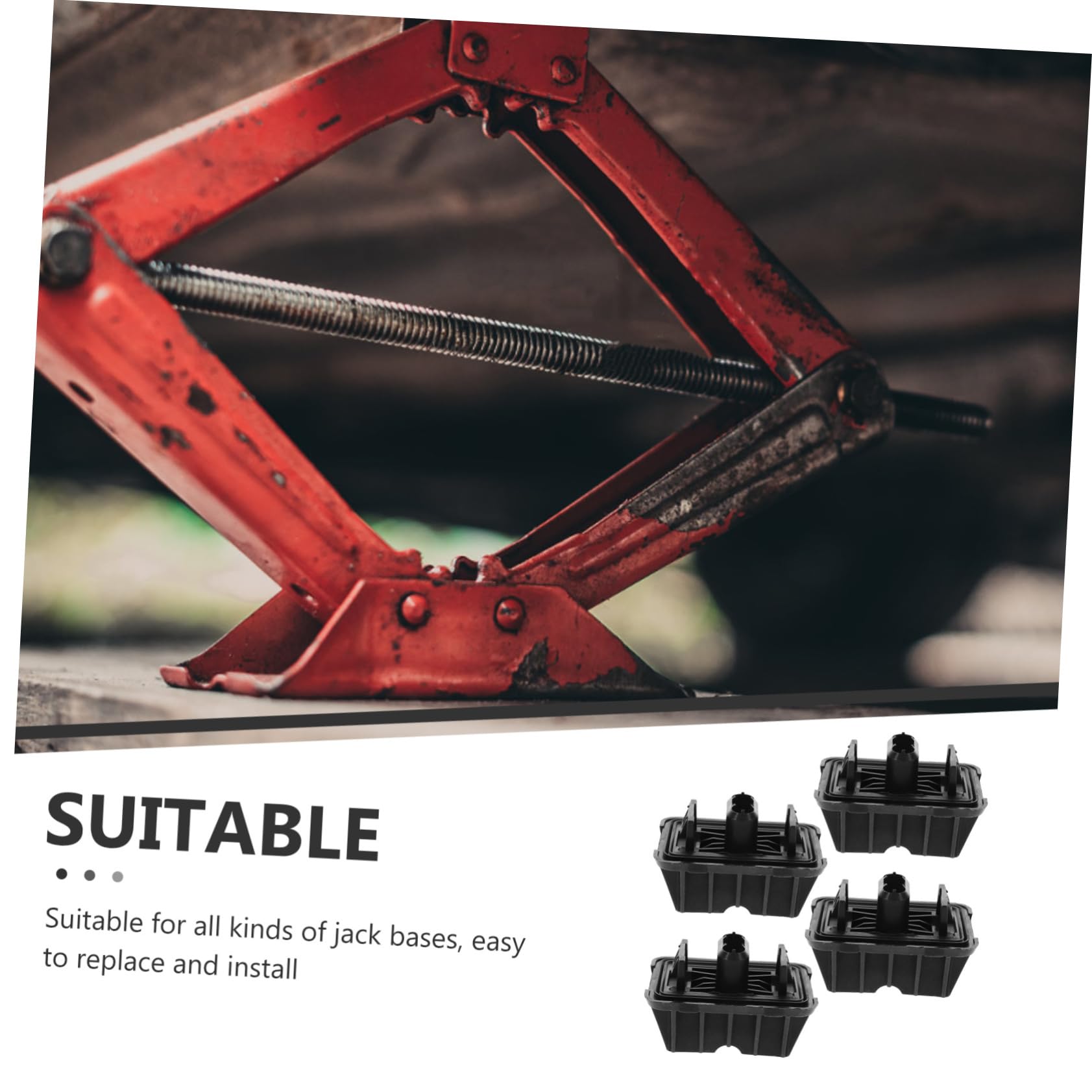 in Gomma per Martinetti Auto 4 Pezzi Base Antiscivolo per Sollevamento Auto e Furgoni Accessori per Manutenzione Automobilistica Gomma Resistente