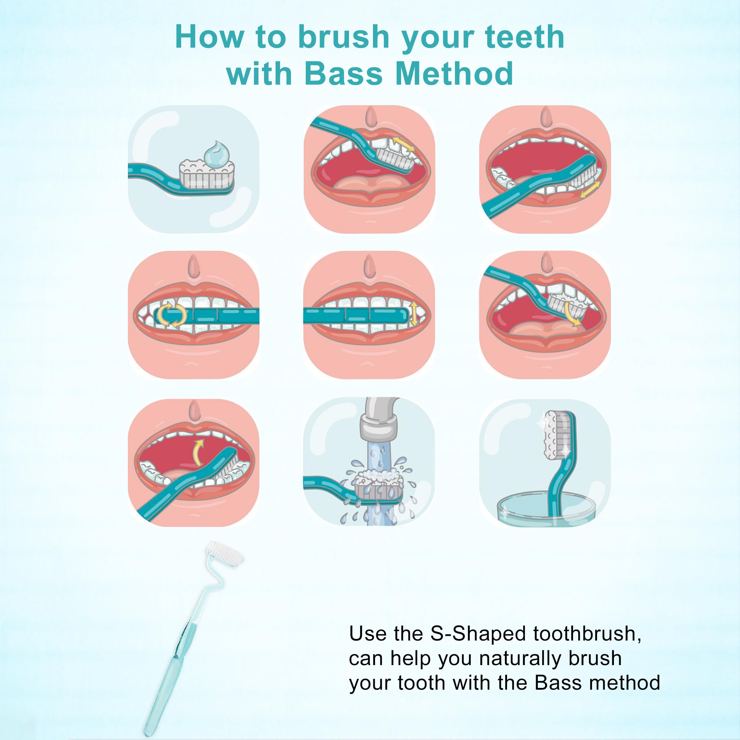 Cepillo de dientes manual suave en forma de S para adultos con encías sensibles, nano cerdas de hilo dental, cepillos de dientes verticales con color caramelo, limpieza profunda para niños y jóvenes