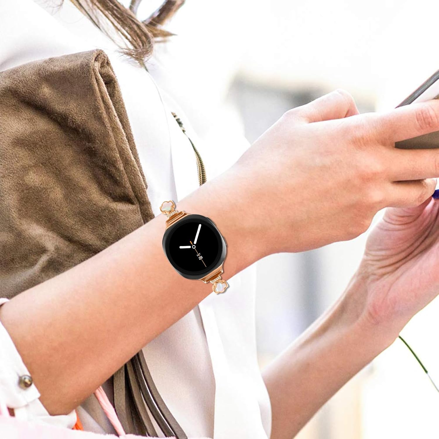 Bracelet Compatible with Samsung Galaxy Watch 8 Band 40mm 44mm, Galaxy Watch 8 Classic Band 46mm Rhinestone Diamond Bling Adjustable Strap Wristband for Women - Image 6