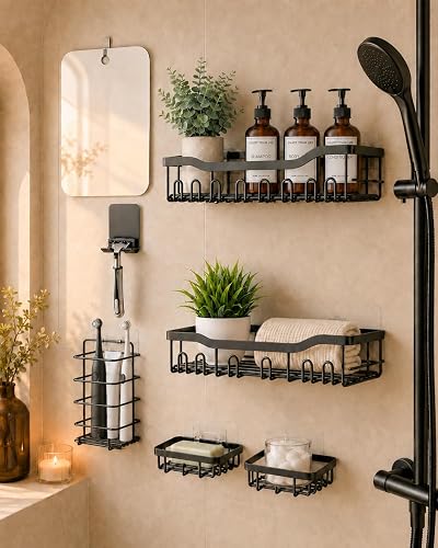 13pc Bathroom Decor & Accessories Set - Shower Caddy, Soap