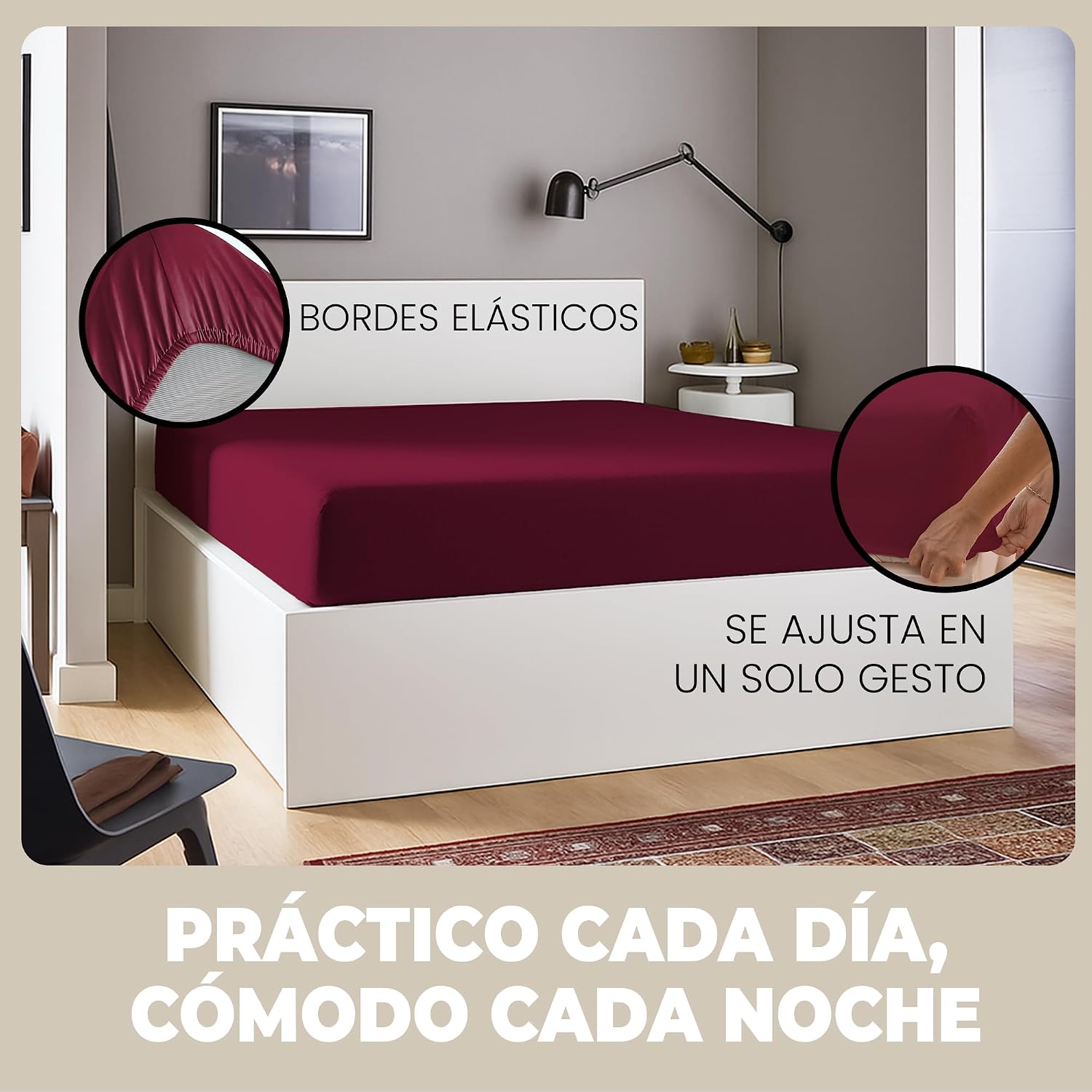 Flowen Prześcieradło z Gumką 160x200 cm Bawełniane 100 Bawełna Jersey 150 GSM Prześcieradło na Materac do 30 cm Miękkie Oddychające Elastyczne Certyfikat OEKO-TEX Standard 100 Bordowe