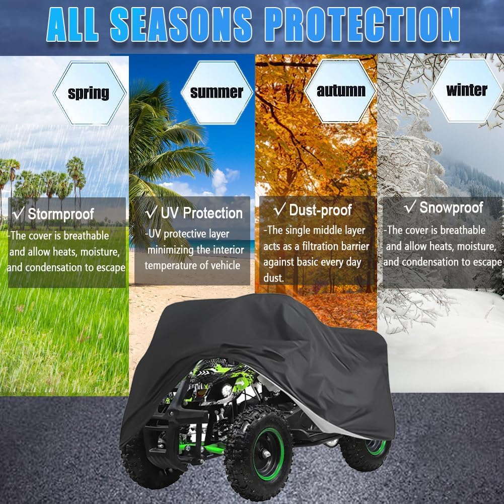 ATV Covers Waterproof 4 Wheeler Covers Quad Covers Used for Polaris Yamaha Suzuki Honda Kawasaki Kart thumbnail