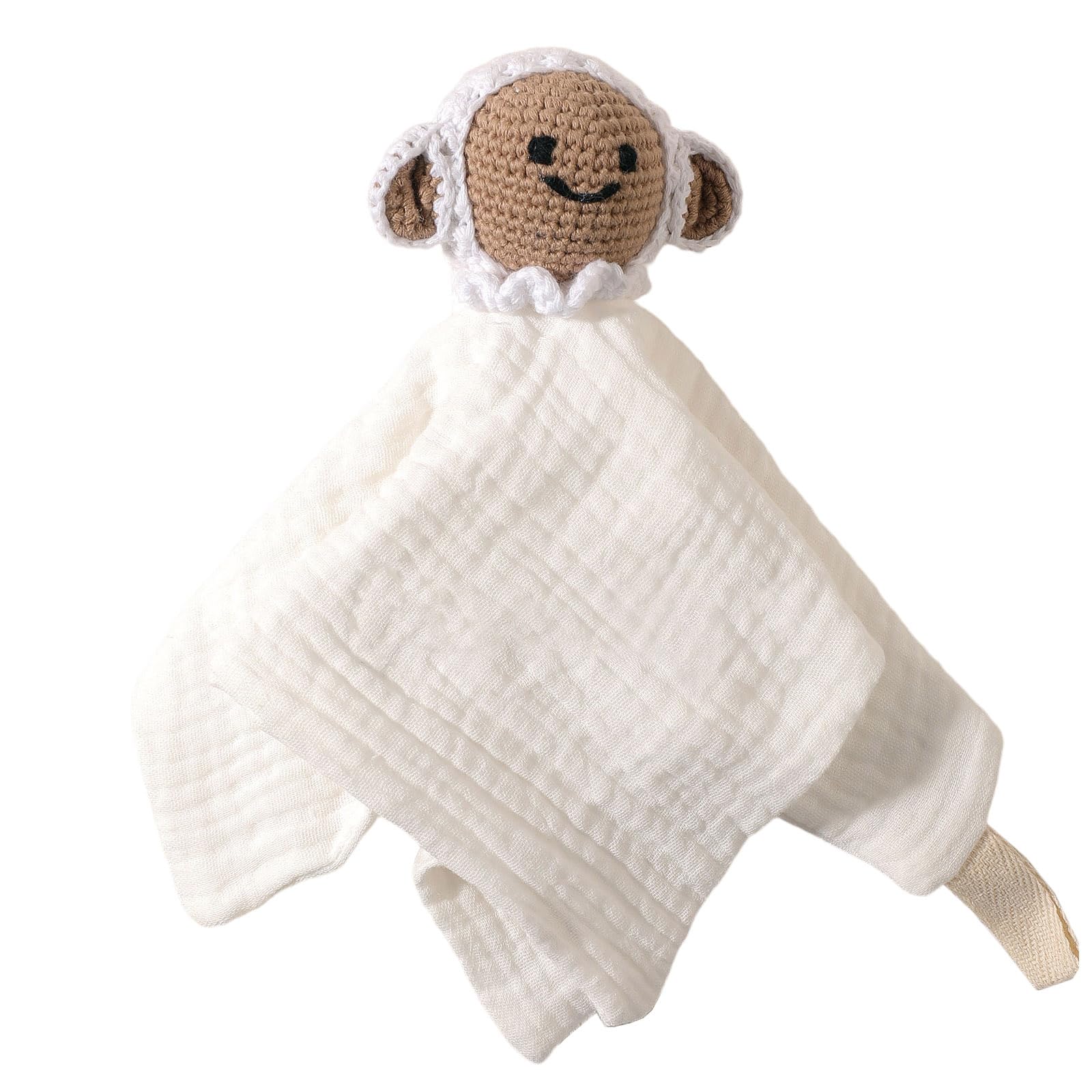 kokdid Cartoon Infant Security Blanket Cuddly Teething Toy Crochet Design Mood Appease Handkerchief for Newborns Care Drooling Soother