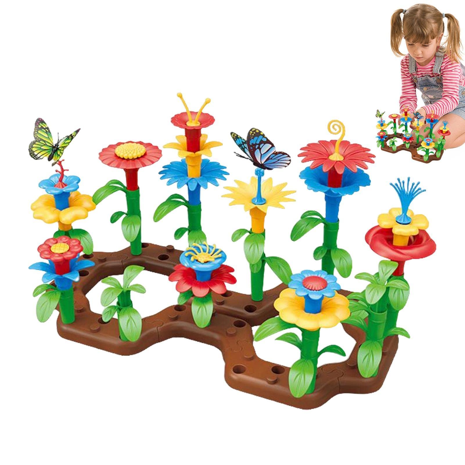 Construye una flor de jardín de juguete: juguetes de construcción de flores en constante cambio para niños | Encantadores juguetes de horticultura floral STEM Actividad educativa Juguetes preescolares