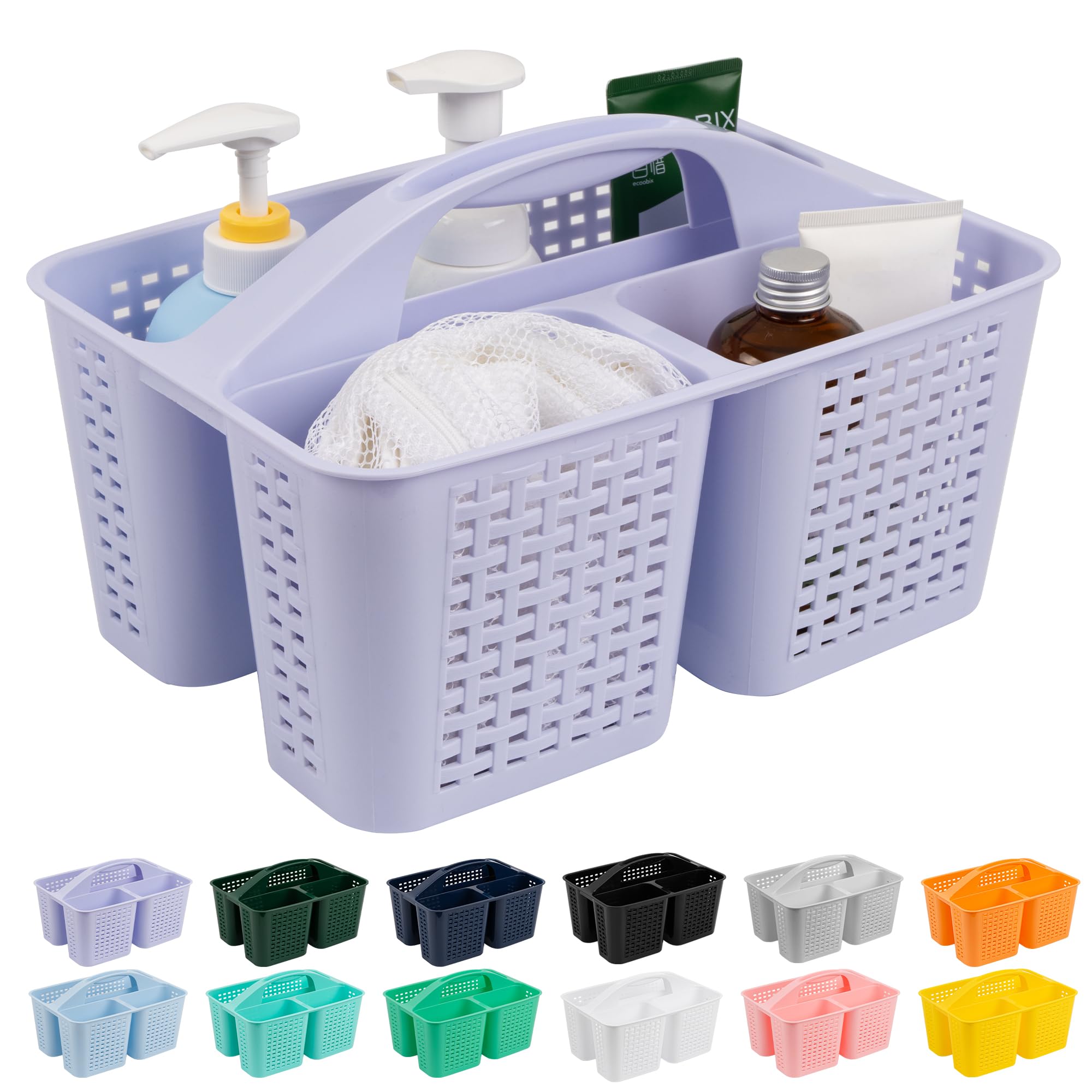 Tiawudi Portable Shower Caddy, Caddy Organizer with Handle, Plastic Shower Basket Hold Soap, Shampoo, Hair Supplies and Beauty Products, Cleaning Supplies Organizer for Home, Dorm, Shelf and Cabinet