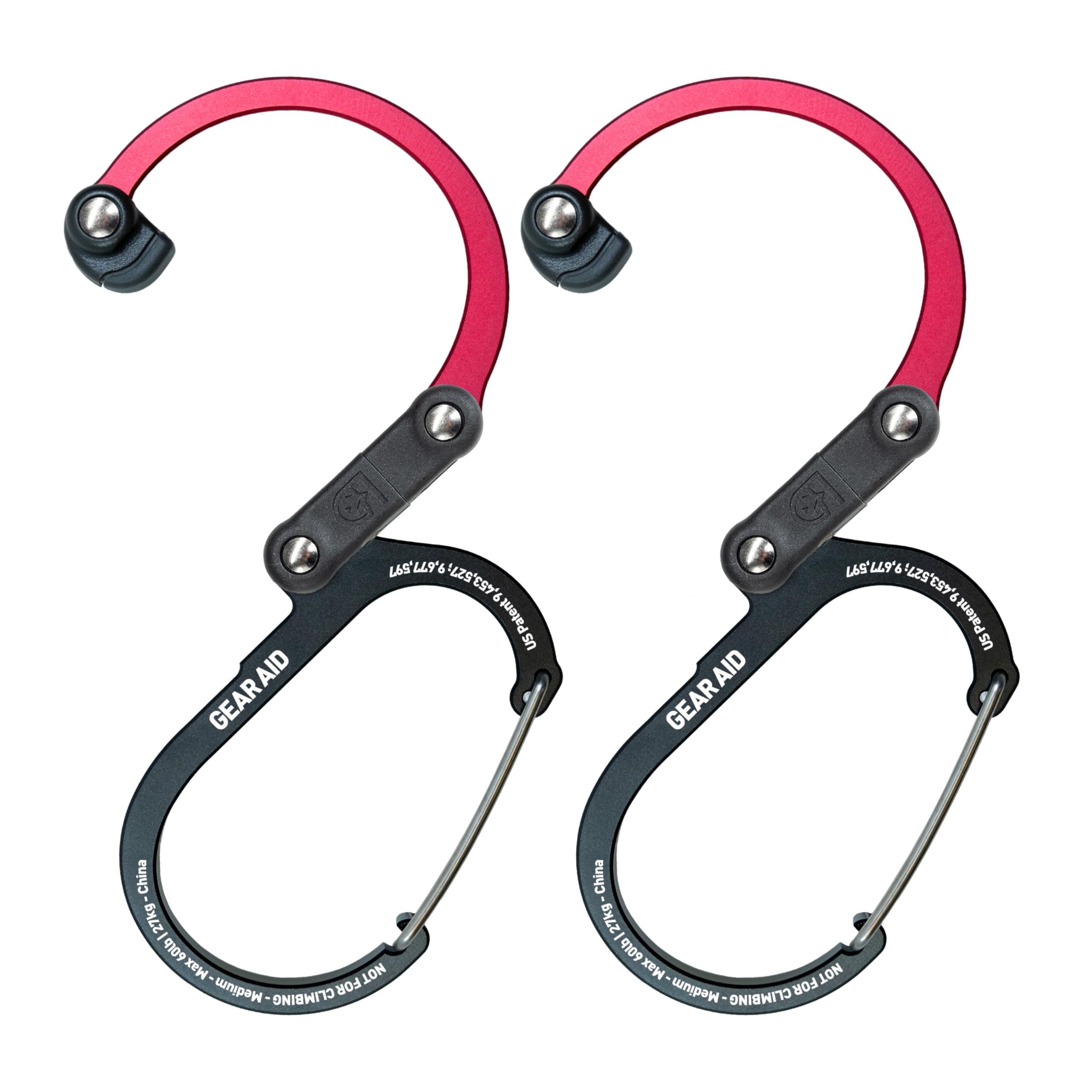 Gear Aid HEROCLIP (Mini) Carabiner Gear Clip and Hook, for Hanging Bags, Purses, Lanterns, Strollers, Tools, Helmets, Water Bottles, and More