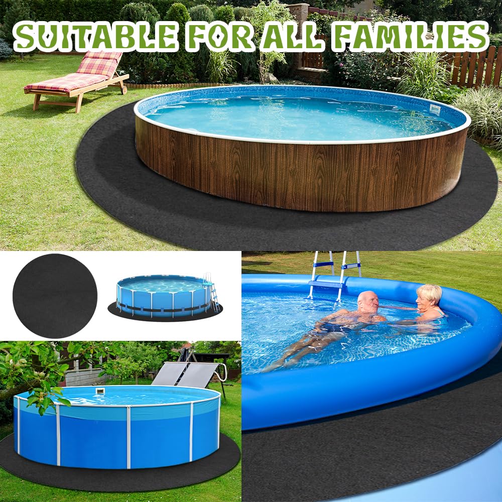 Poolmatten Schutzboden Rund, Matte Pool Bodenplane Faltbarer, Runde Poolmatte, Poolunterlage rutschfeste Unterlage für Aufstellpools, wasserdichte Pool Bodenplane, Pool Unterlage Outdoor