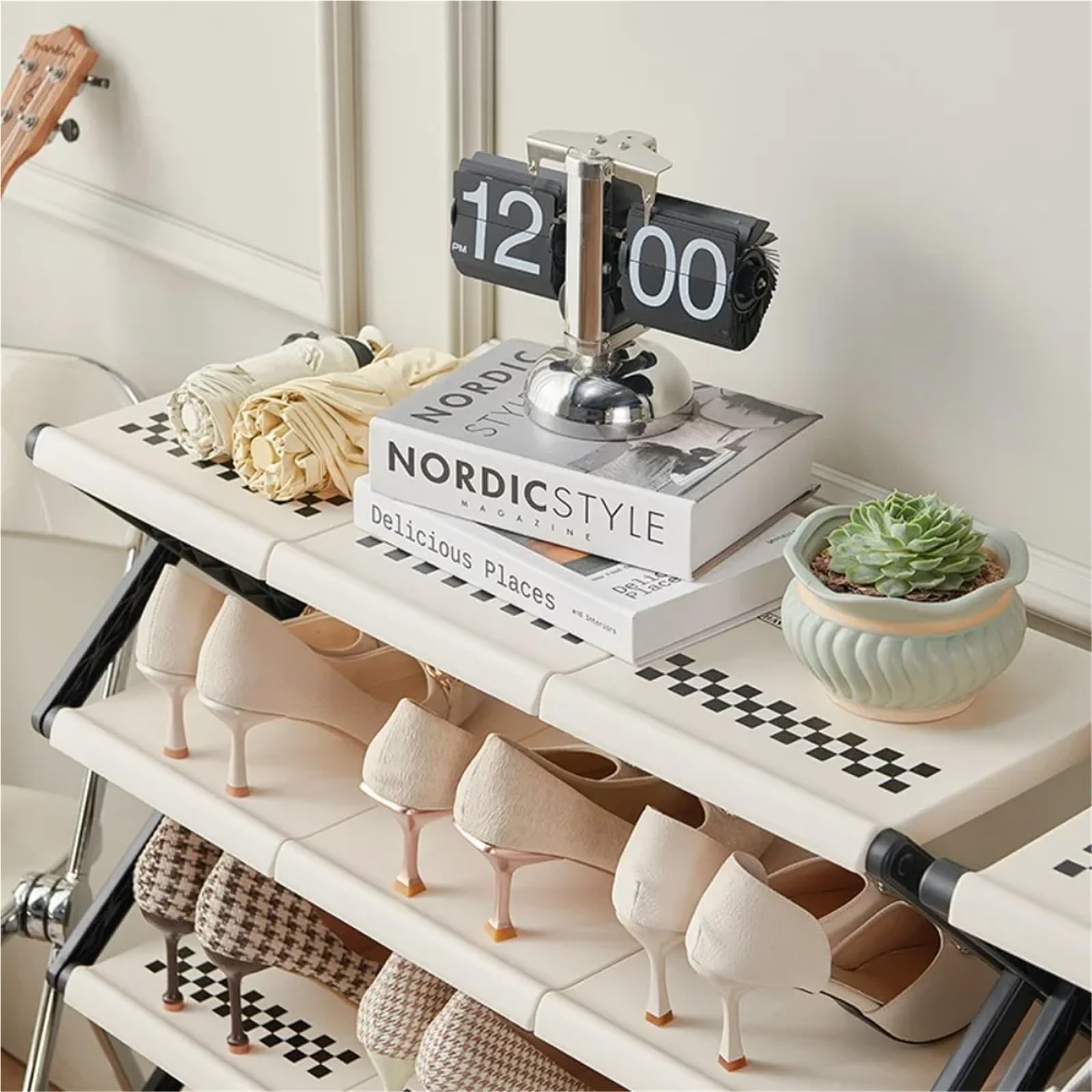 Scaffale pieghevole per scarpe Scaffale for scarpe semplice, resistente alla pressione, pieghevole, salvaspazio, for riporre le nel dormitorio, for la casa e il soggiorno(3 layer)