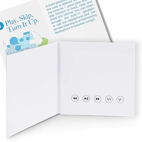 VoiceGift VoiceLP - Reproductor de audio y música digital MP3 y WAV, color blanco  Tarjeta de felicitación de reproducción de audio para mixtapes,