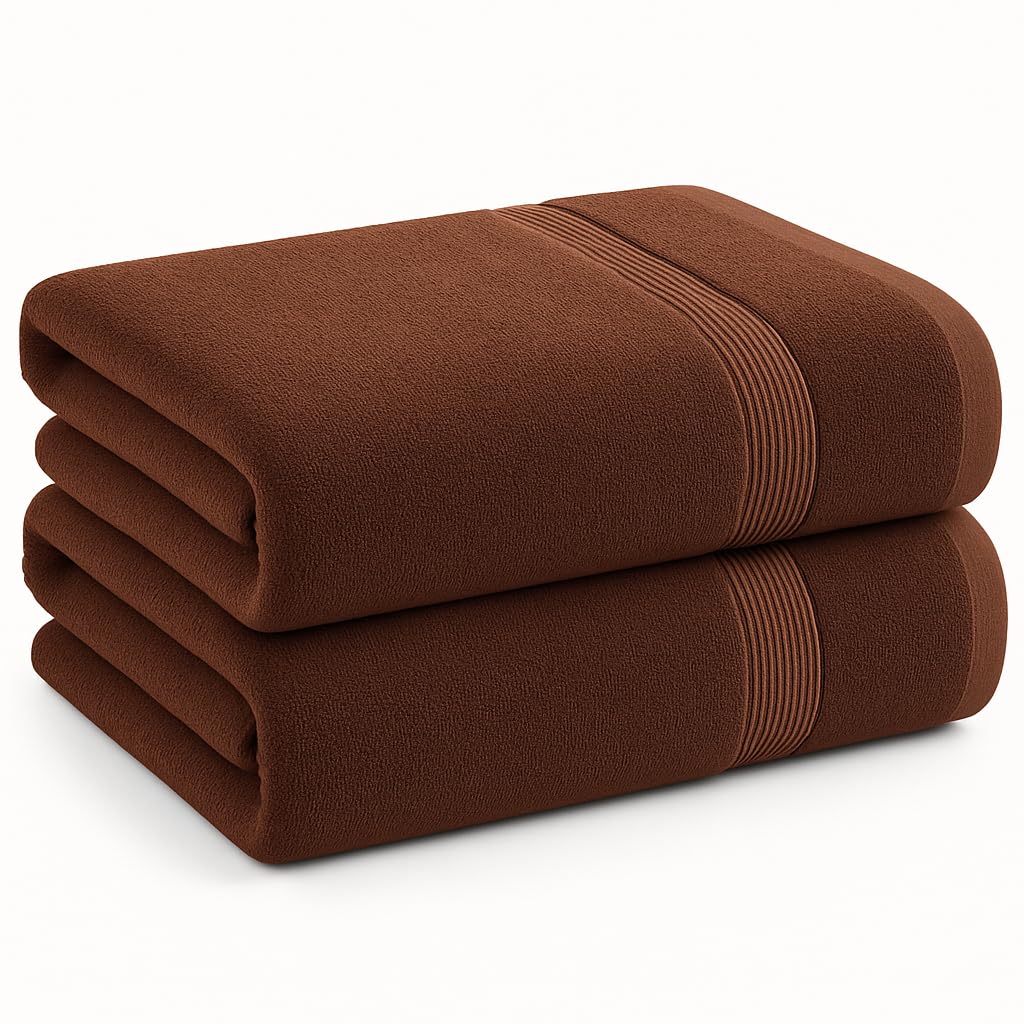 Diamond Tex Extra Large Jumbo Bath Sheet (100x200cm, 550GSM, Set of 1) - 100% Egyptian Cotton High Absorbent and Quick Dry Towels with Hanging Loop (Chocolate Brown, Bath Sheet - 100x200cm)