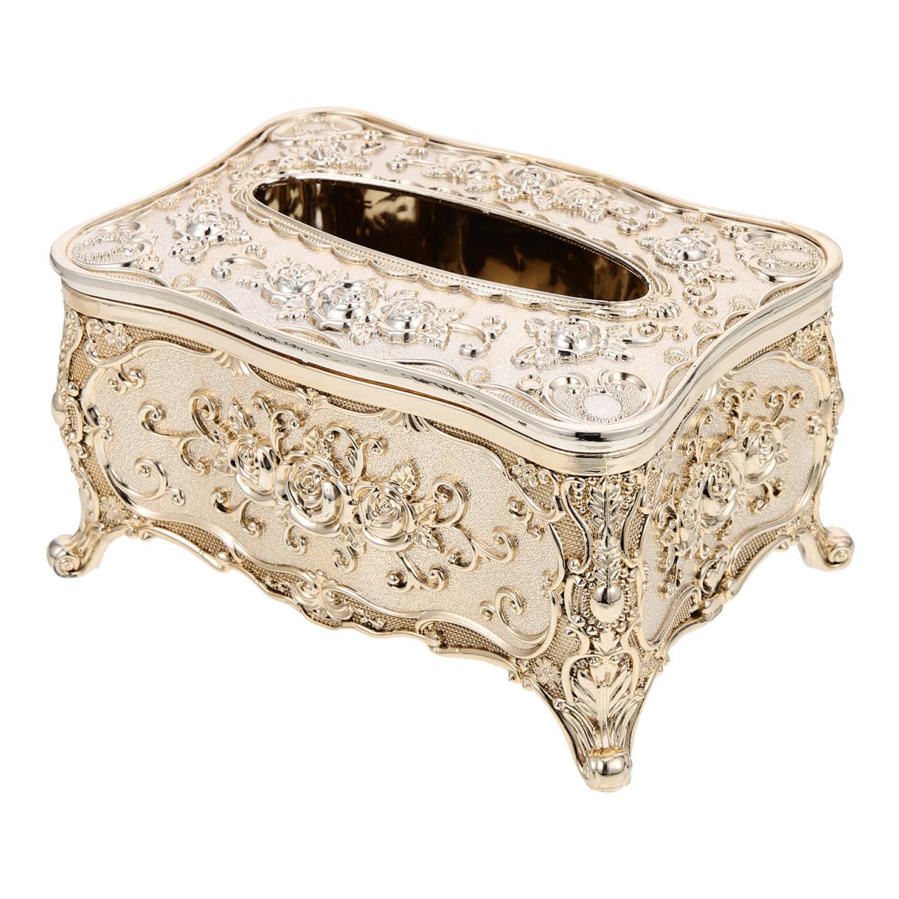 Cabilock Goldene Taschentuchbox Vintage Kosmetiktücher Spender Elegant Für Zuhause Büro Wohnzimmer Schlafzimmer Dekoration Praktisch Und Kompakt