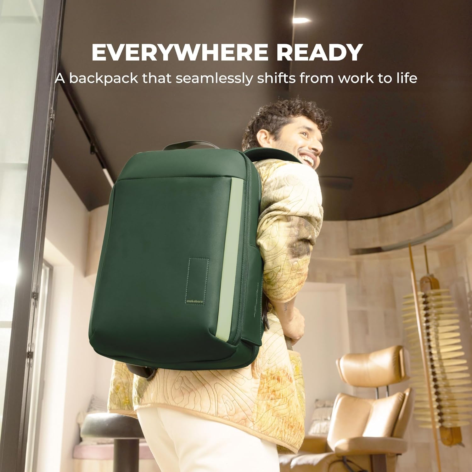 MOKOBARA The Autopilot Backpack Fits 15.6 Inch Laptop, 35L Capacity Premium Durable Nylon and Vegan Leather Green Unisex Multipurpose Laptop Backpack | Ideal for Office, Travel, School (Green Energy) 27 71h6rntuUDL. SL1500
