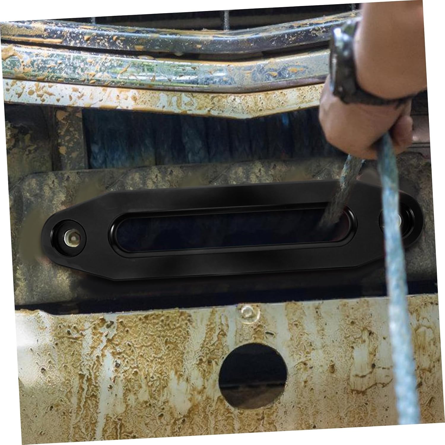 Fairlead Vehicle Winch Fairlead Hawse Guide for Synthetic Rope Zinc Alloy Offroad Accessory Quick Installation Removal for Truck Winching Operations