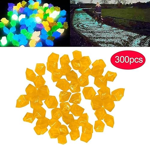 Miniatura 5 de 300 piedras brillantes en la oscuridad para jardín, piedras para decoración de patio y pasarelas, decoración decorativa de jardinería, piedras