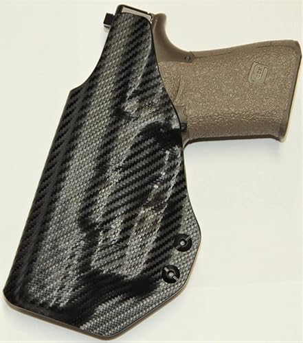 Miniatura 2 de REVKEL - Funda IWB moldeada personalizada Kydex compatible con Sig Sauer P365 con riel táctico de recuperación y Olight Baldr Mini. Dibujo negro a