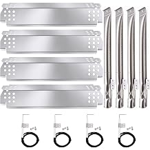 Criditpid Grill Replacement Parts for Nexgrill 4 Burner 720-0830H, 720-0783E, 5 Burner 720-0888N, Stainless Steel Grill Heat Shield Plates, Burners and Igniter Kit for Home Depot Nexgrill Parts
