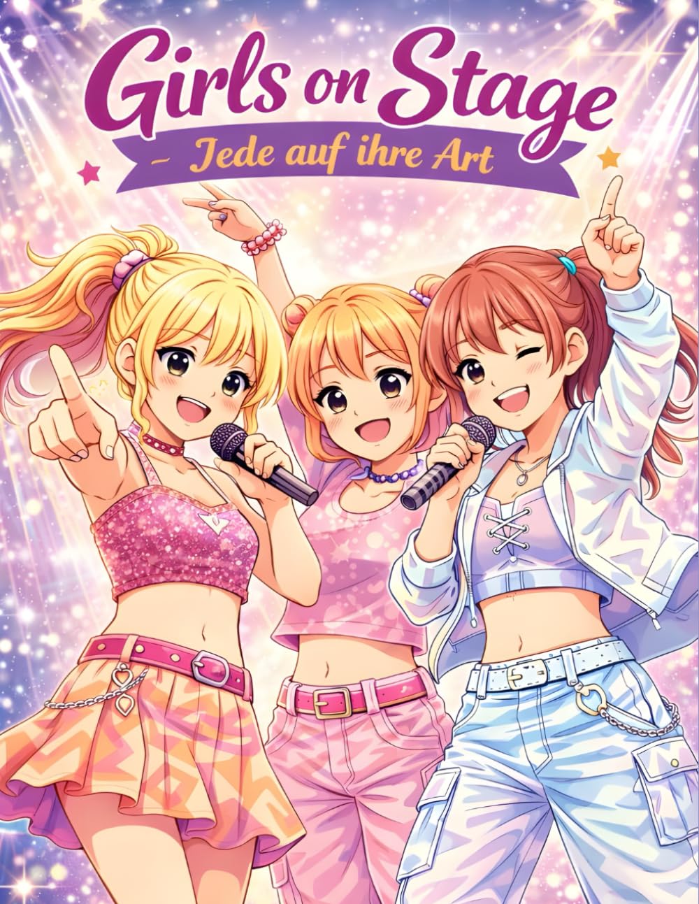 Girls on Stage – Jede auf ihre Art: Ein kreatives Malbuch für Mädchen voller bunter Ideen